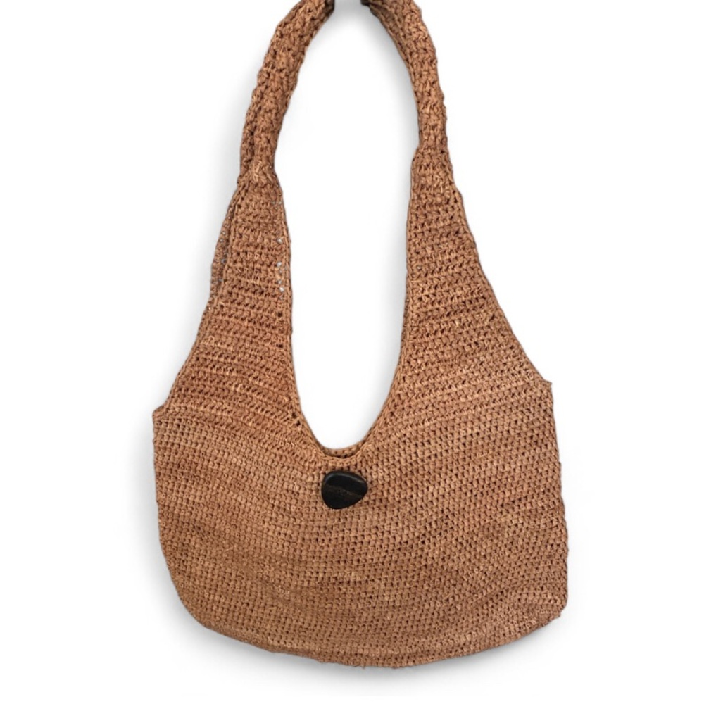 Helen Kaminski Brown Handwoven Shoulder Bag with Wooden Button - Picture 3 of 4